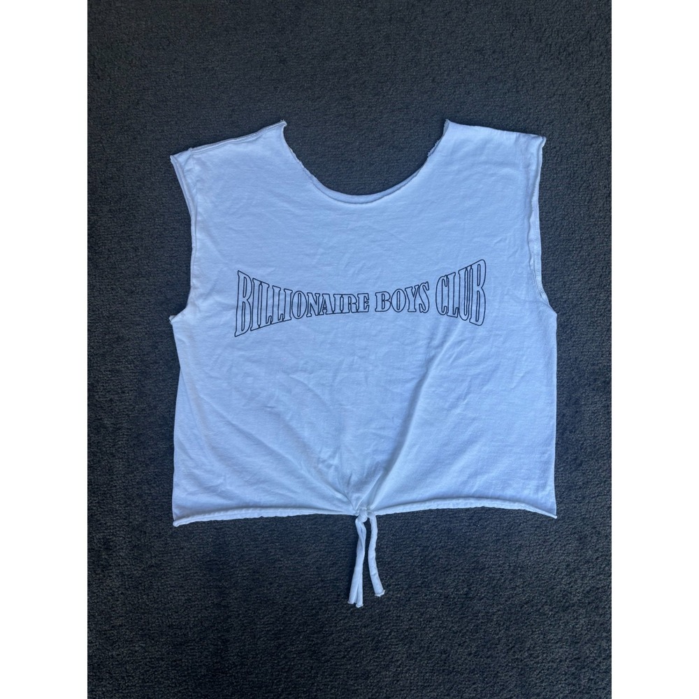 Billionaire Boys Club Women L White T- shirt Round‎ Neck Sleeveless Knit